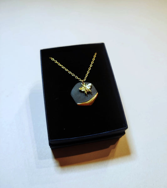 Honeycomb And Bee Necklace