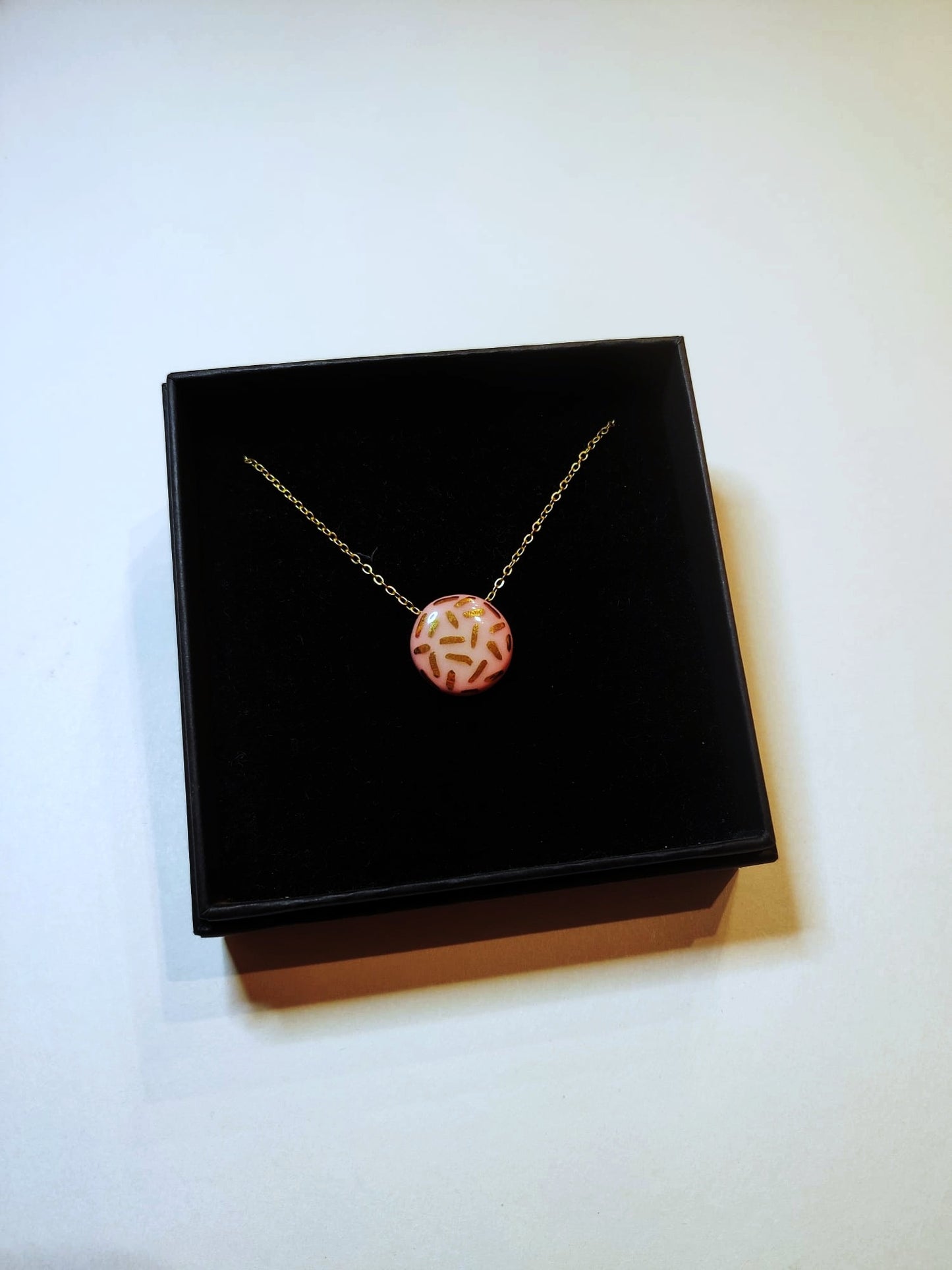 Circle Necklace with Gold Sprinkles