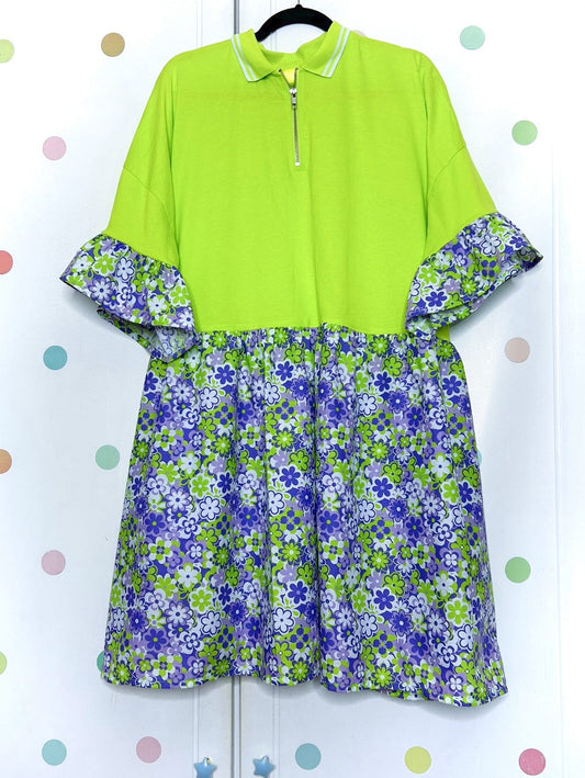 Lime and floral dress