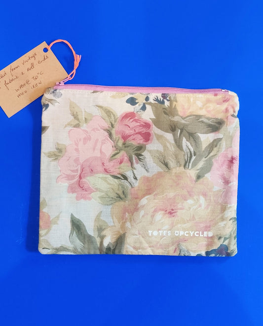 Floral upcycled clutch/make up bag