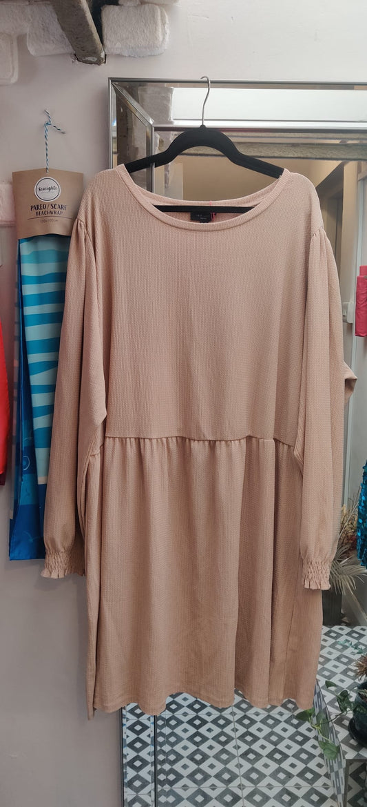 Beige long sleeved dress