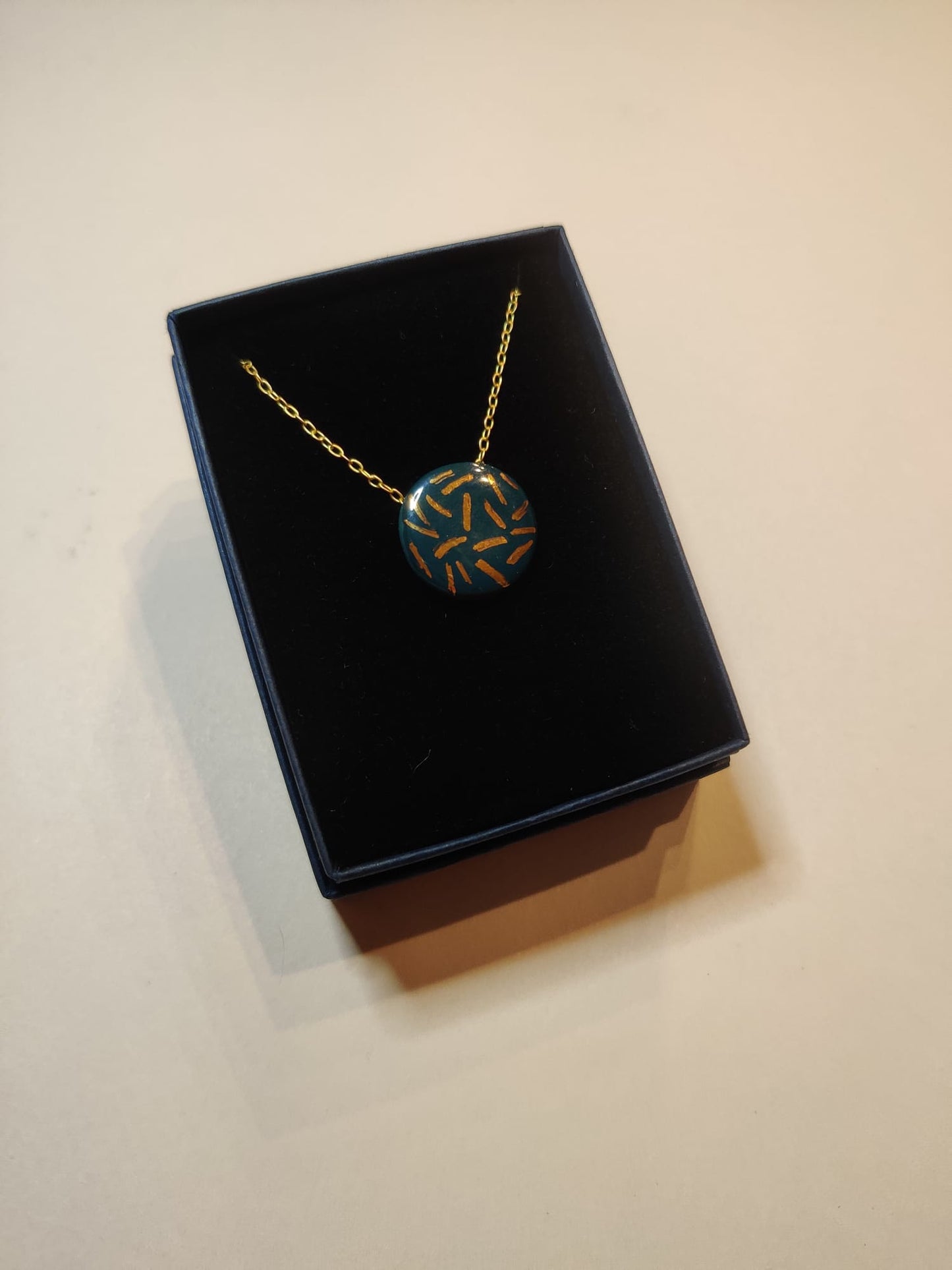 Circle Necklace with Gold Sprinkles