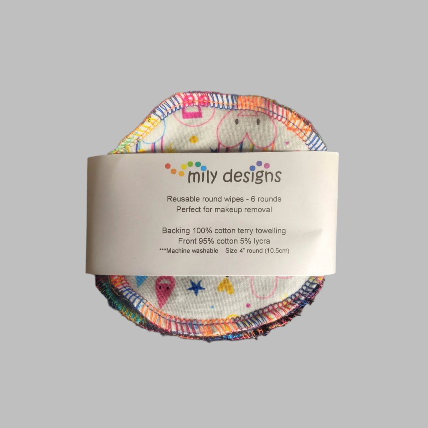 Reusable round make-up wipes