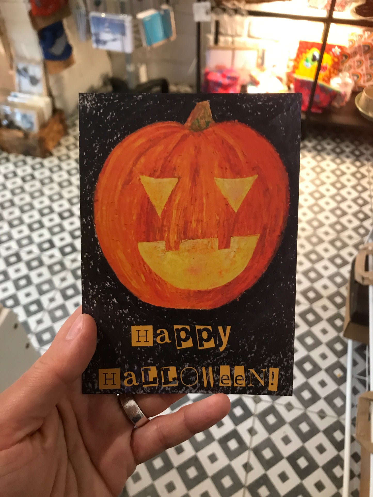 Halloween card with pumpkin