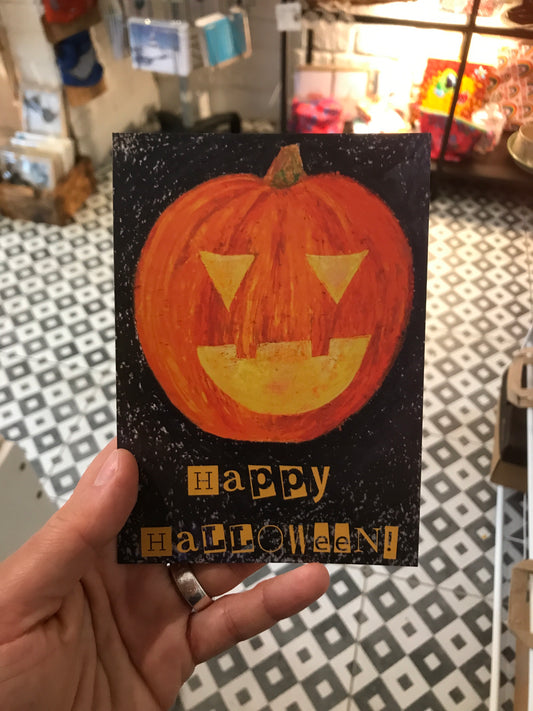Halloween card with pumpkin
