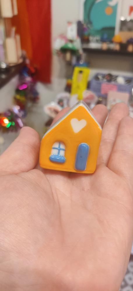 Small Orange Ceramic House