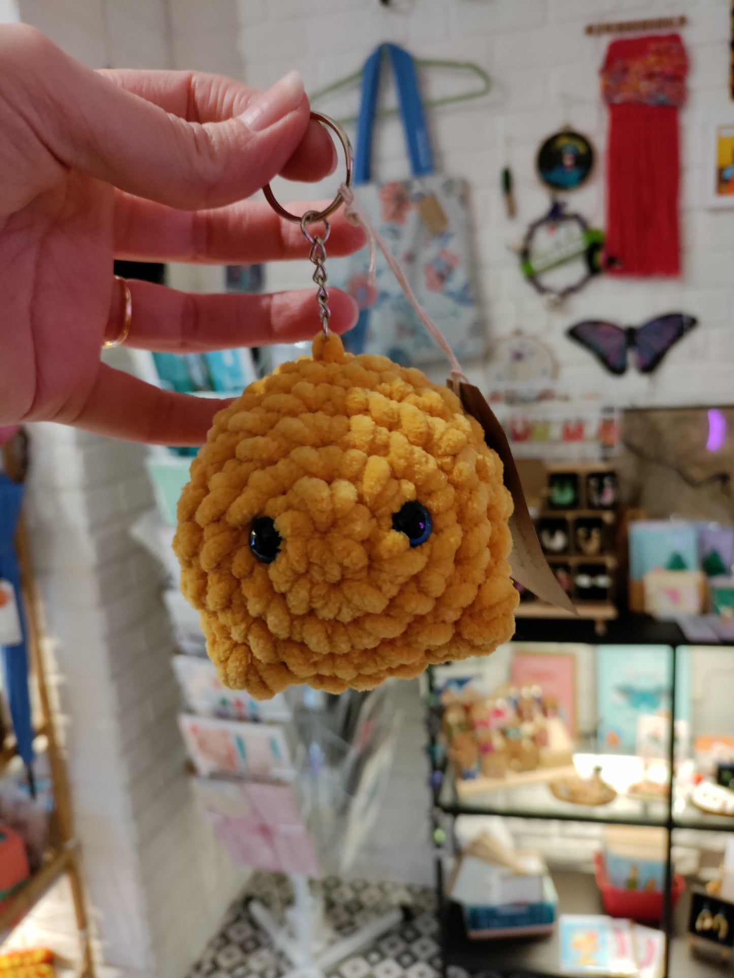 Hand crochet blob keyring