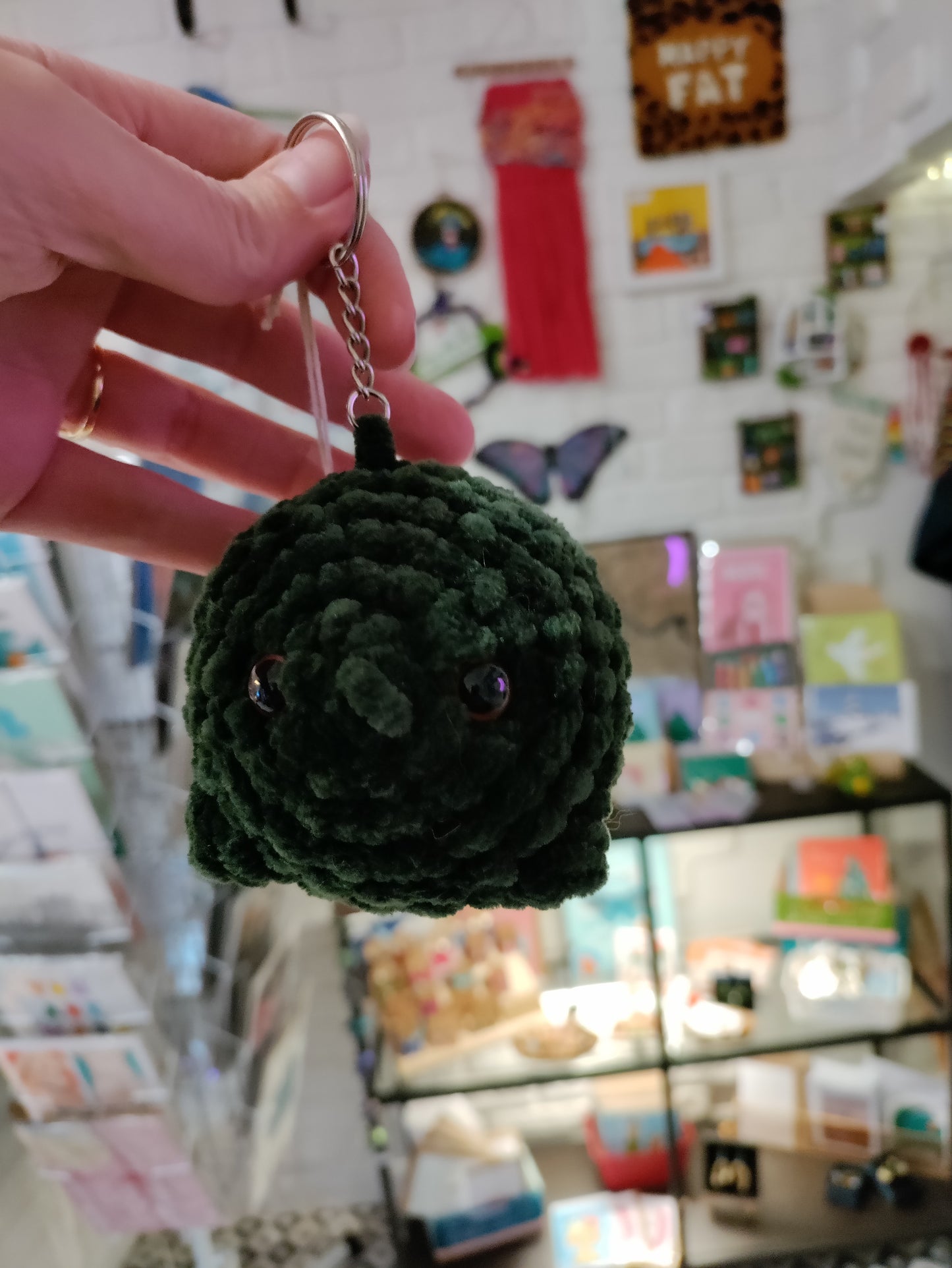 Hand crochet blob keyring