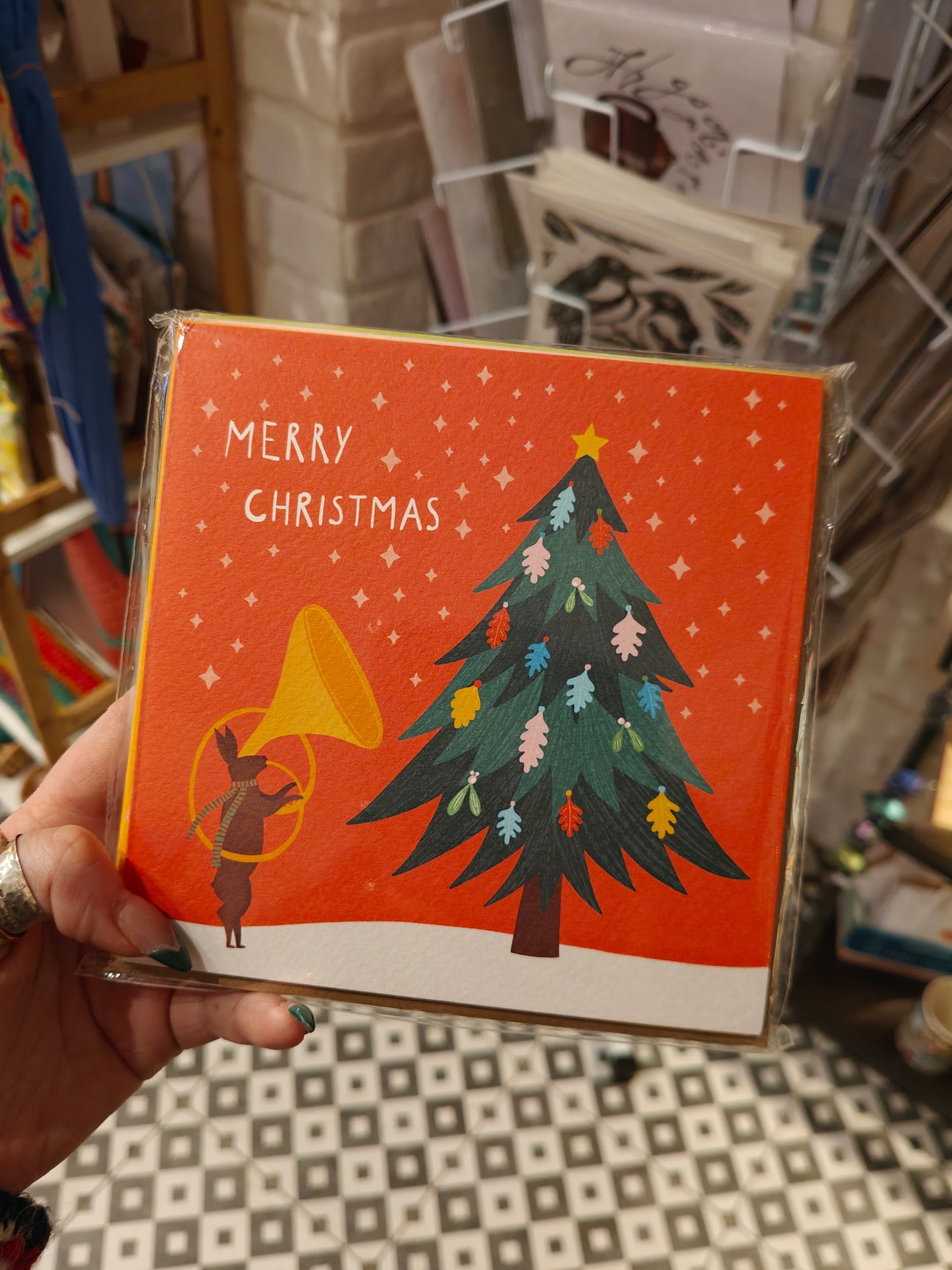 Christmas card pack x5 cards x5 tags