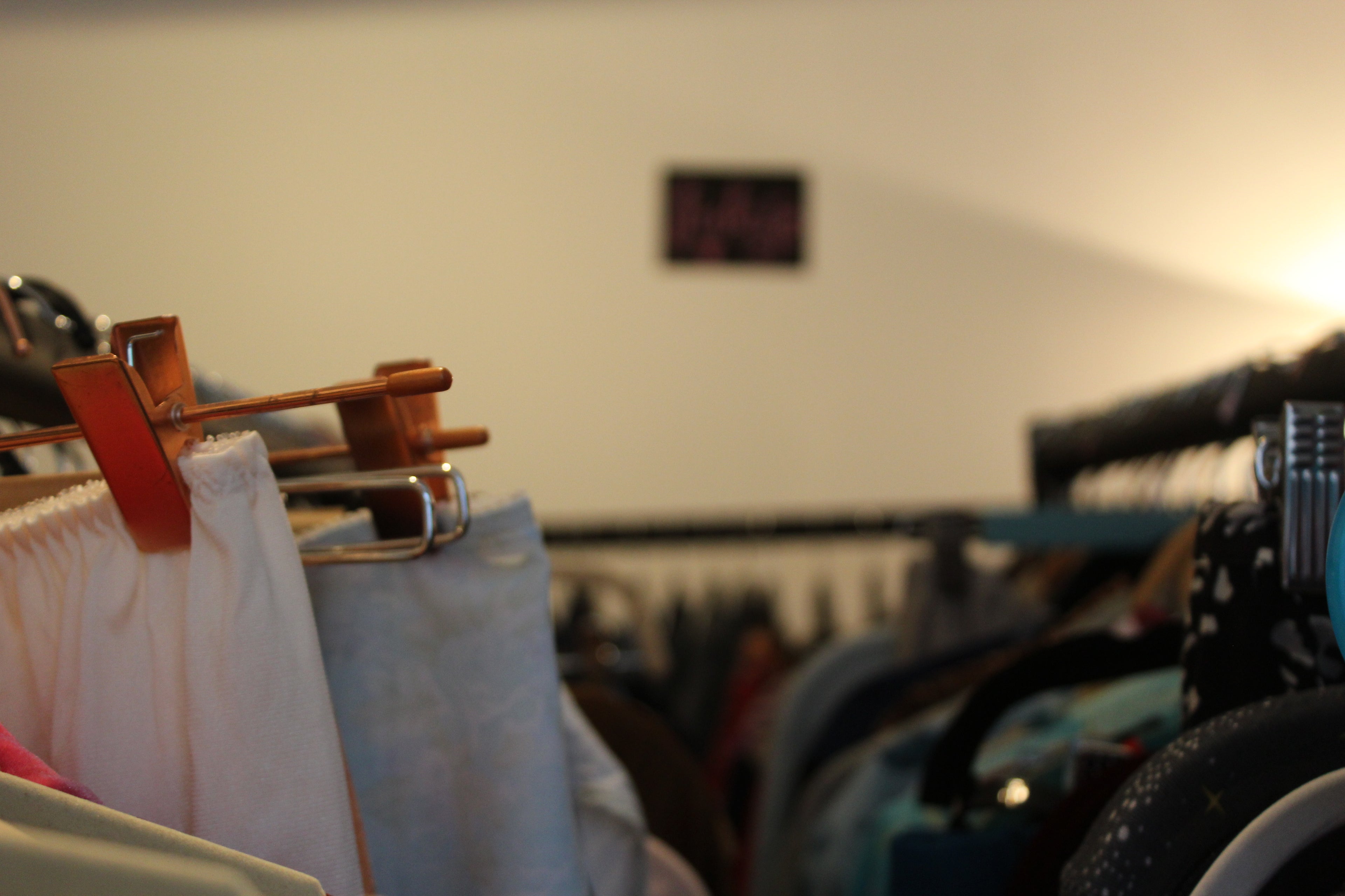 A backroom full of new, vintage, preloved and upcycled apparel in Waterford City