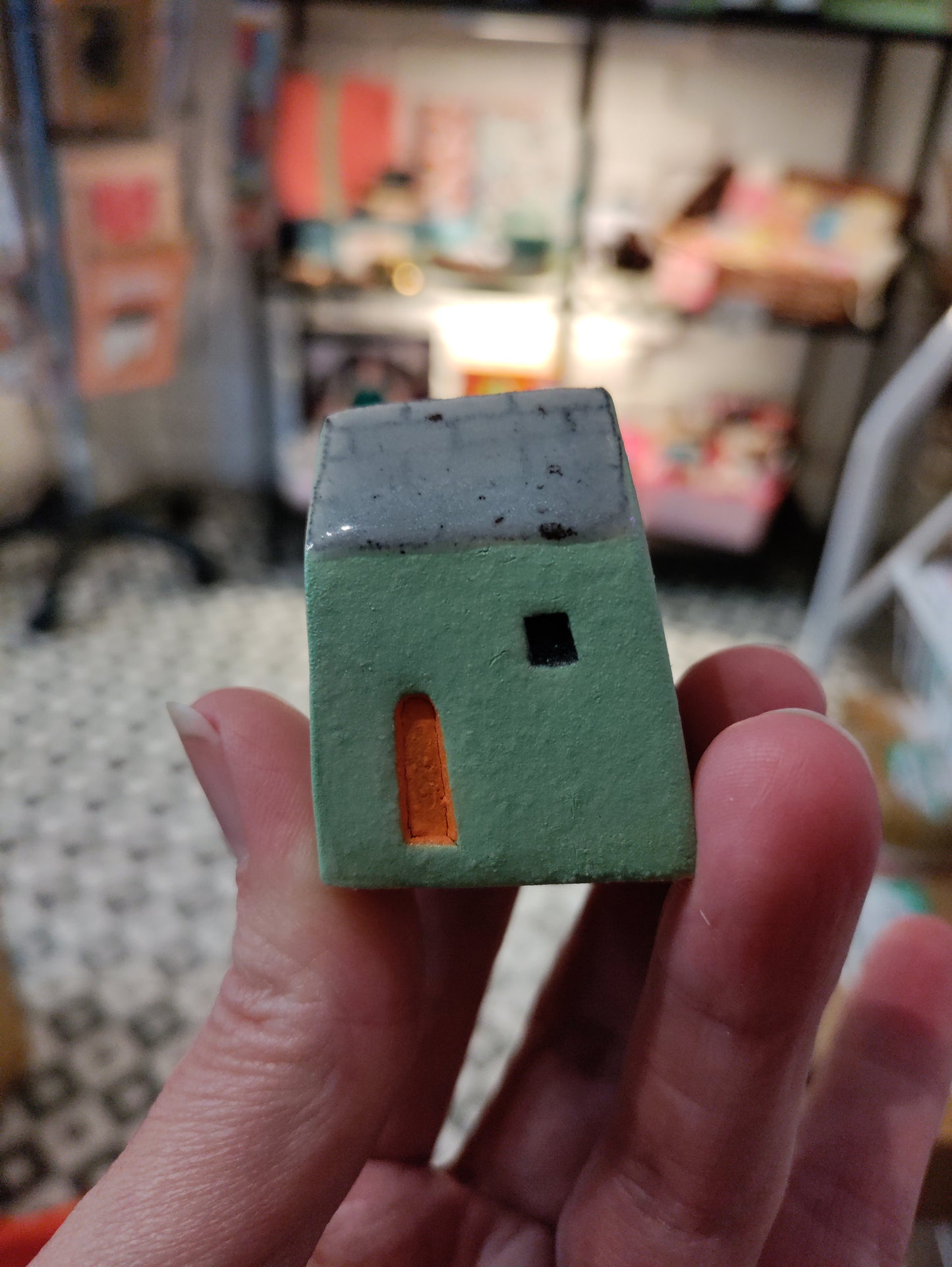 Tiny ceramic houses - pastel collection
