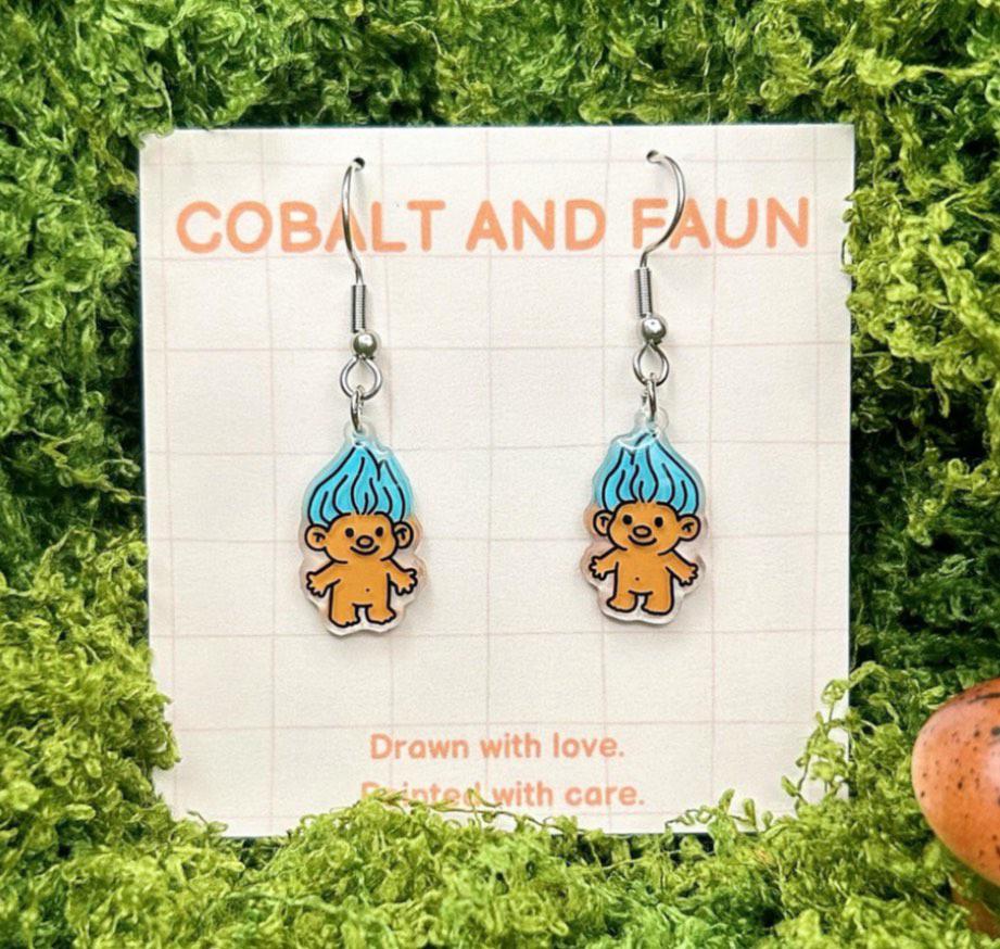 Cobalt and Faun Earrings