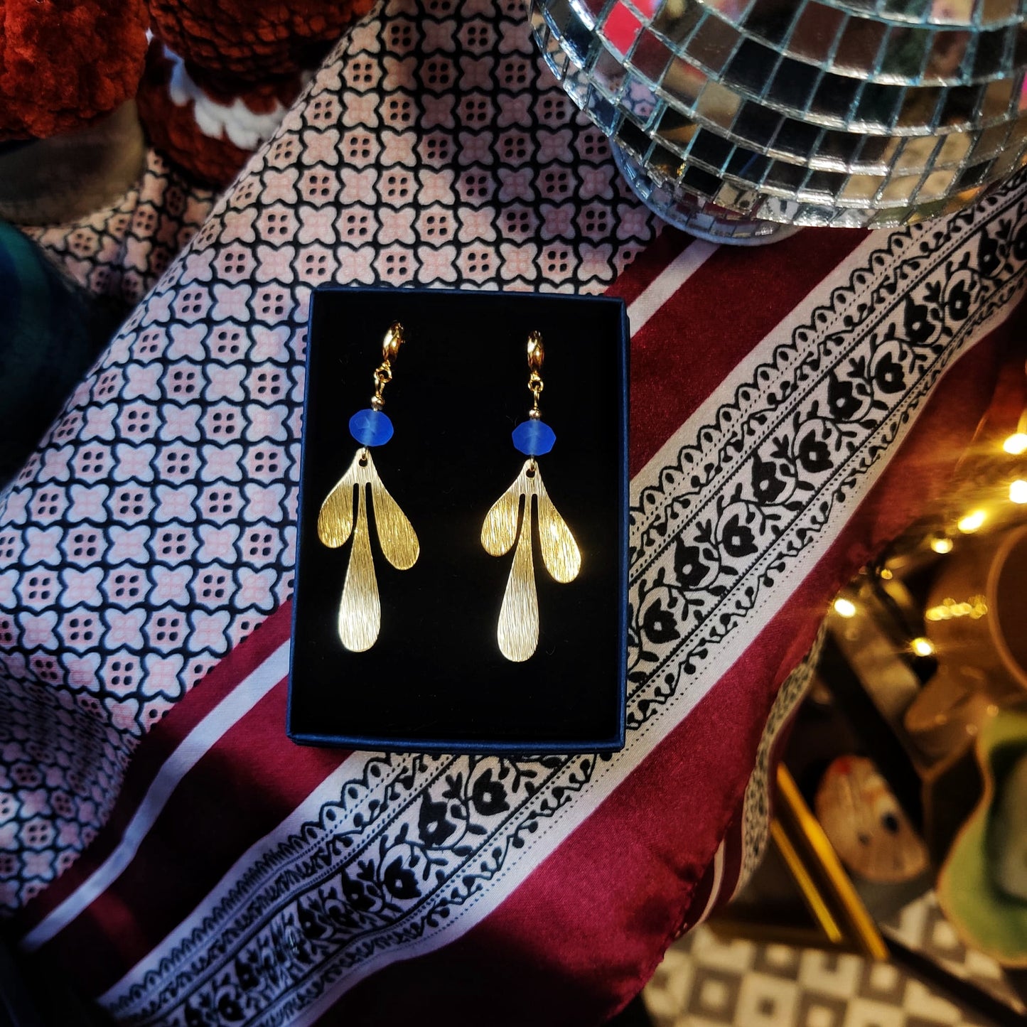 Danu Brass Earrings with Beads