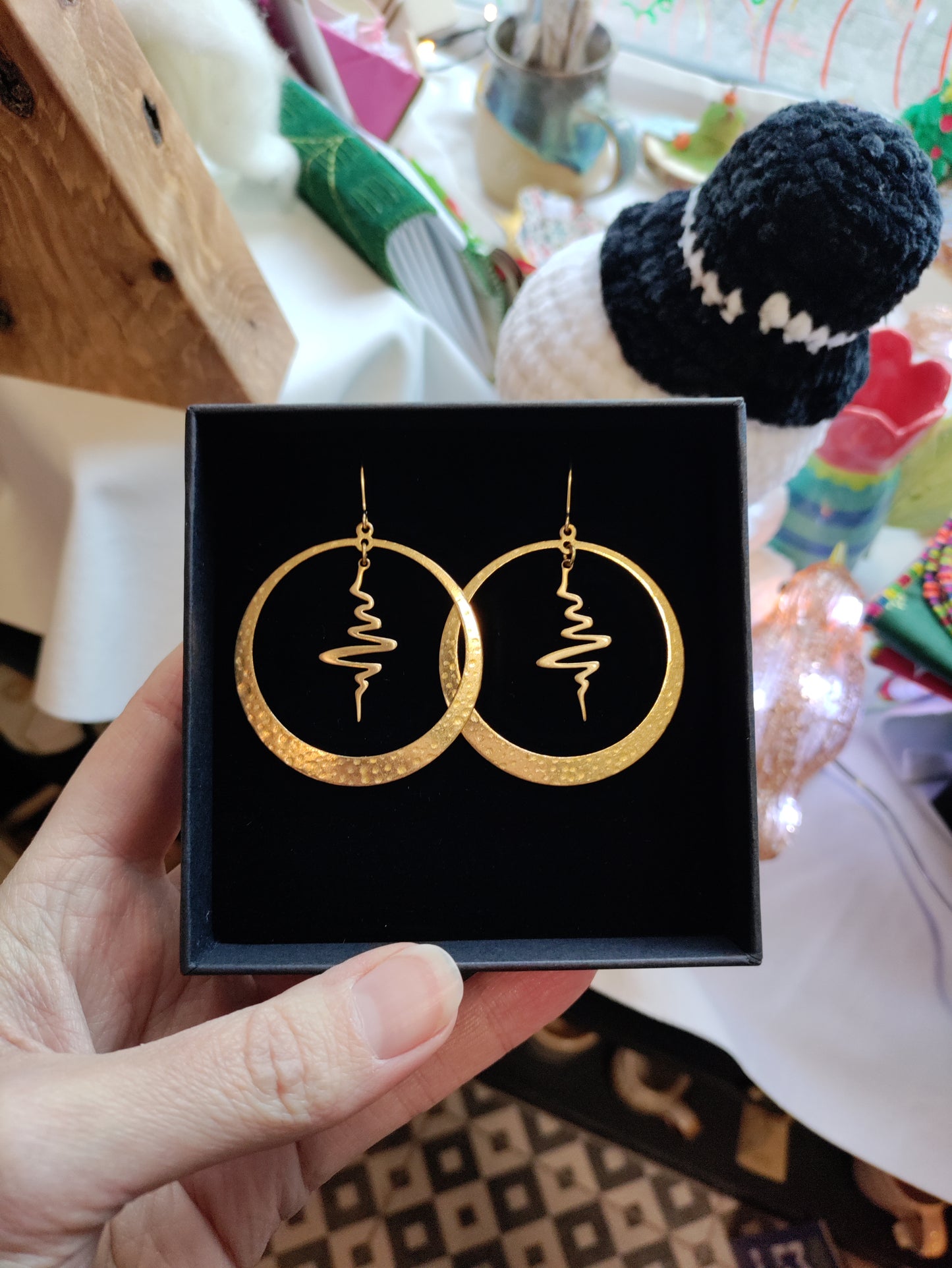 Large brass earrings