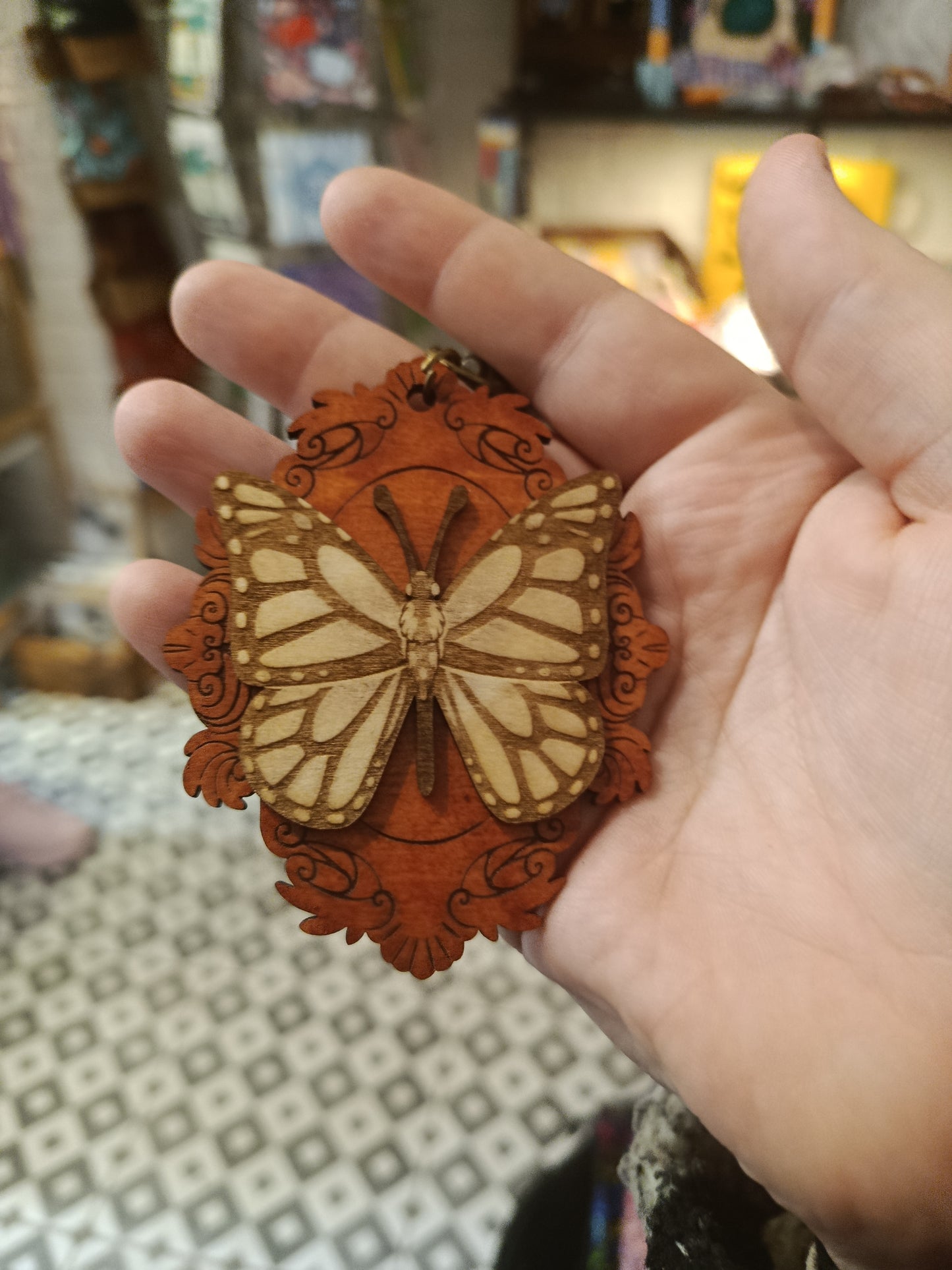 Vintage Style Wooden Bug Keyrings