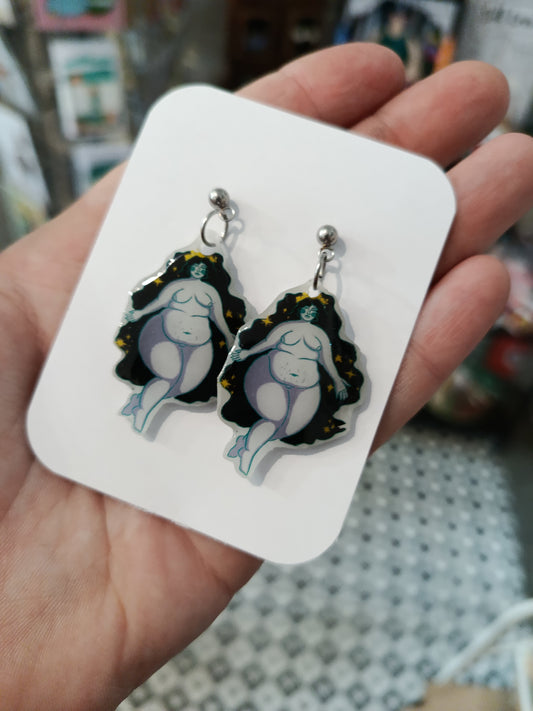 Fat babe Goddess earrings