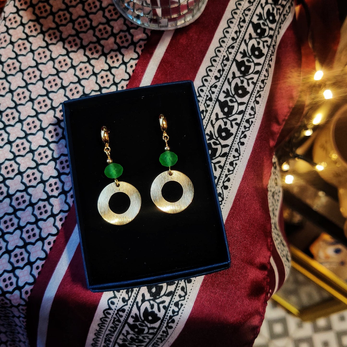 Danu Brass Earrings with Beads