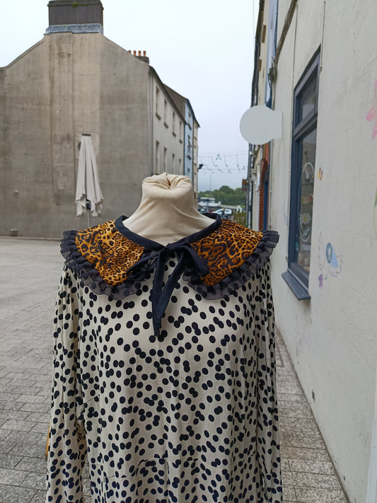 Leopard Print Ruffle Collar