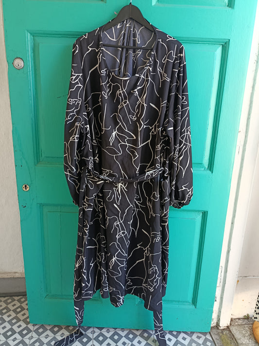 Black dress with White Squiggles UK 32