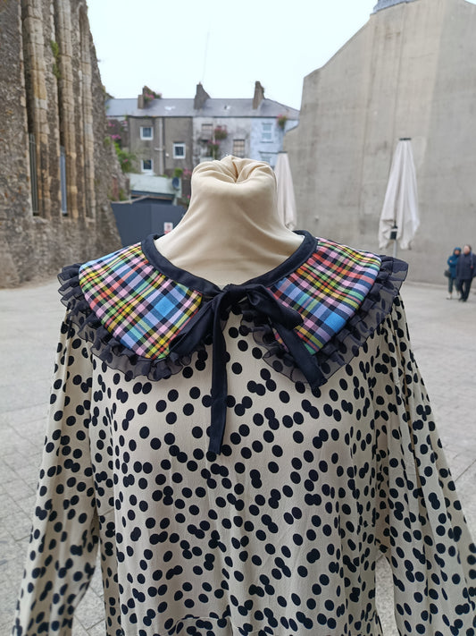 Plaid Ruffle Collar