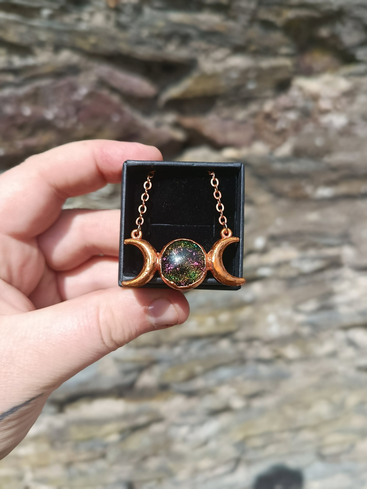 Electroformed Moon Phases Necklace CH7