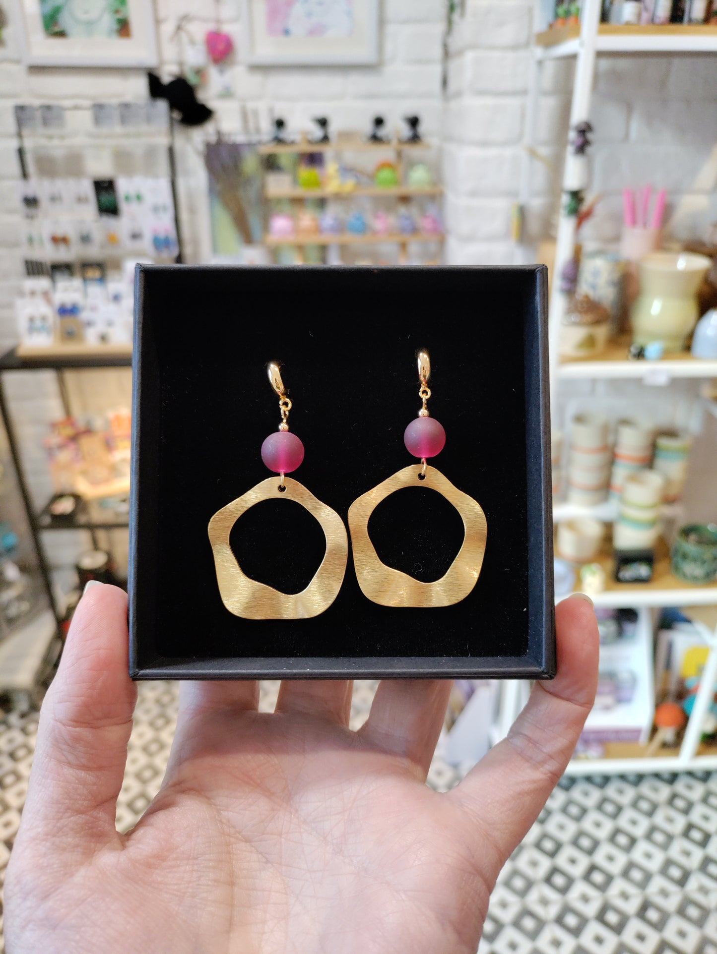 Large brass earrings