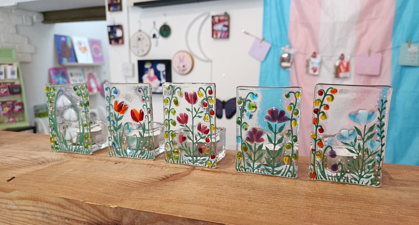 Fused Glass Tealight Holders