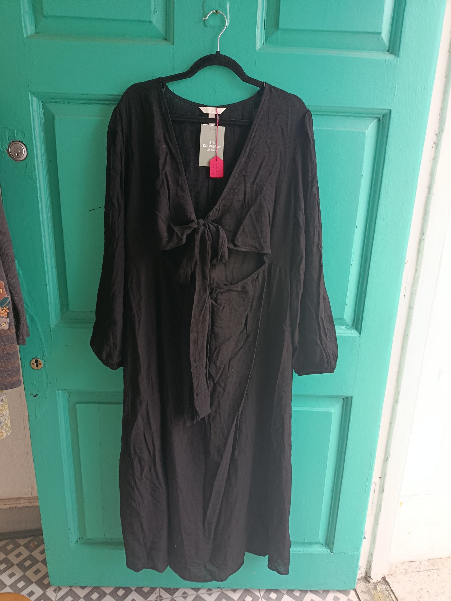 H&M Black Wrap Detail Dress