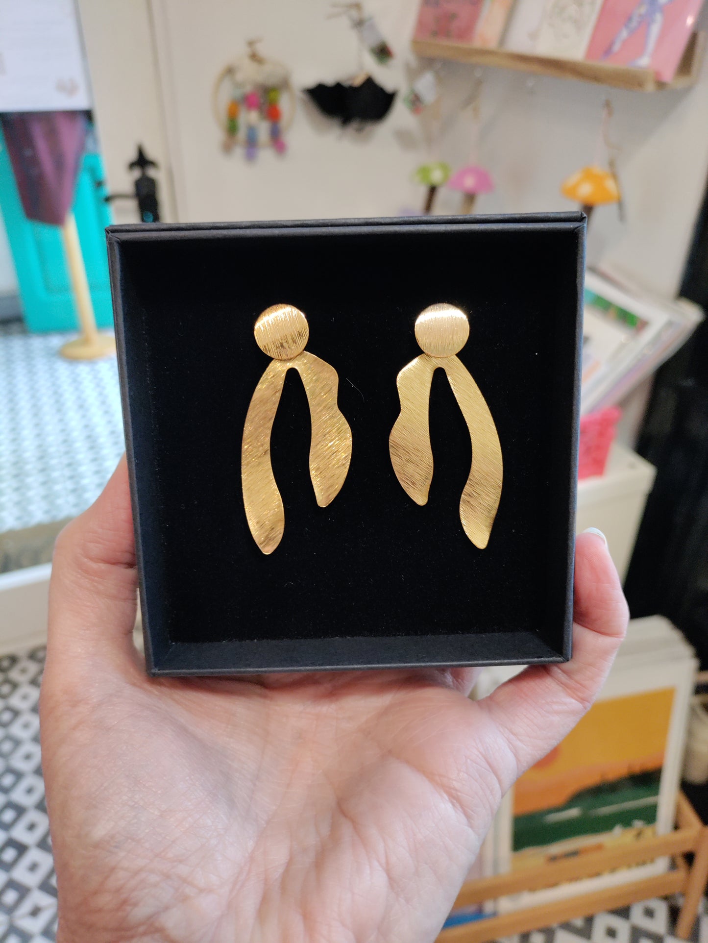 Large brass earrings