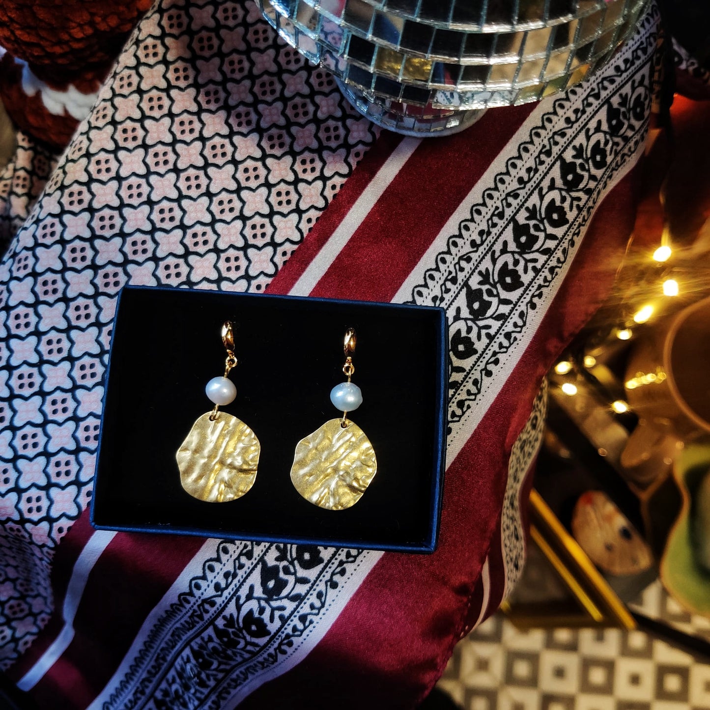 Danu Brass Earrings with Beads