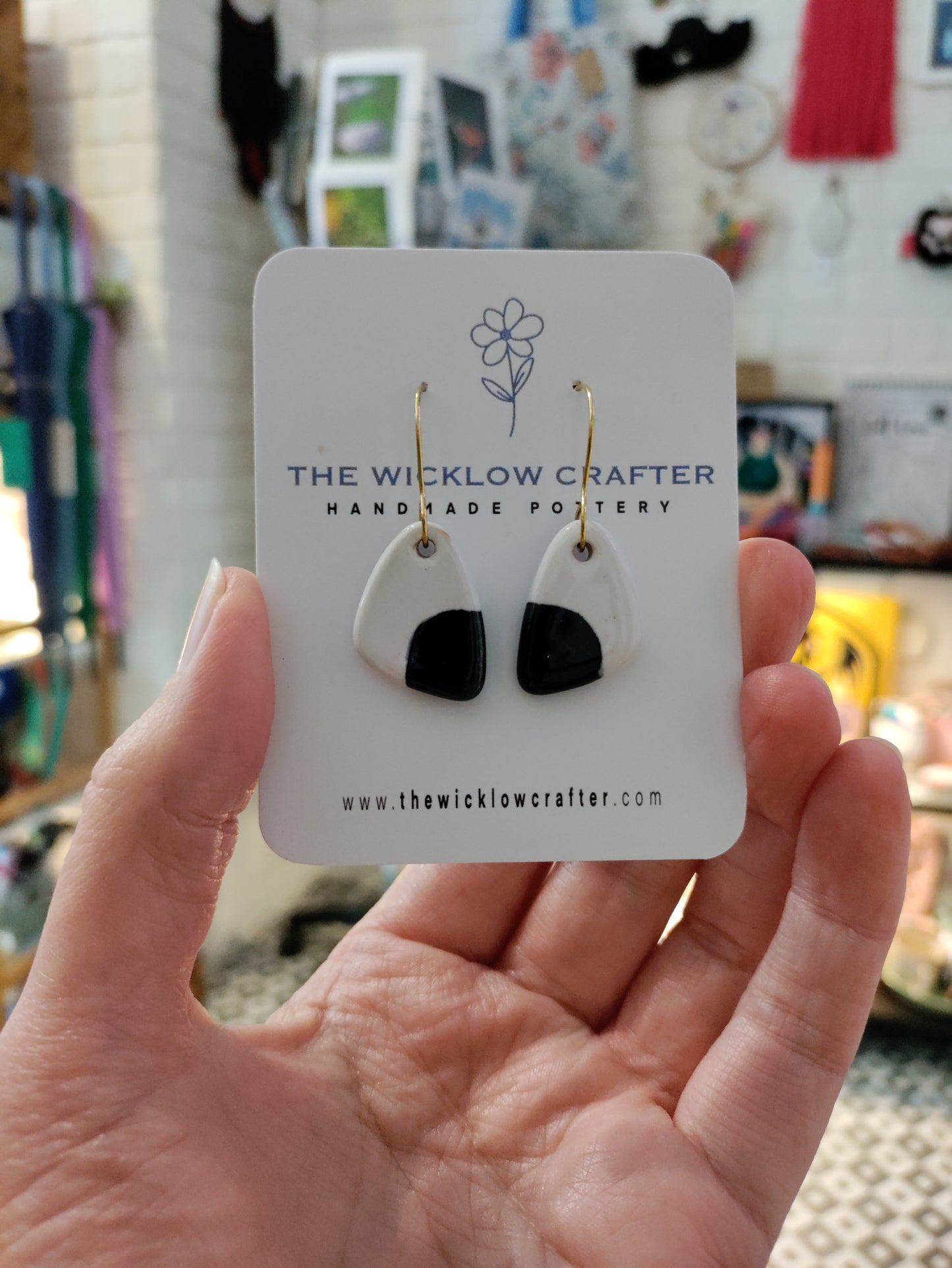 Hoop style ceramic earrings