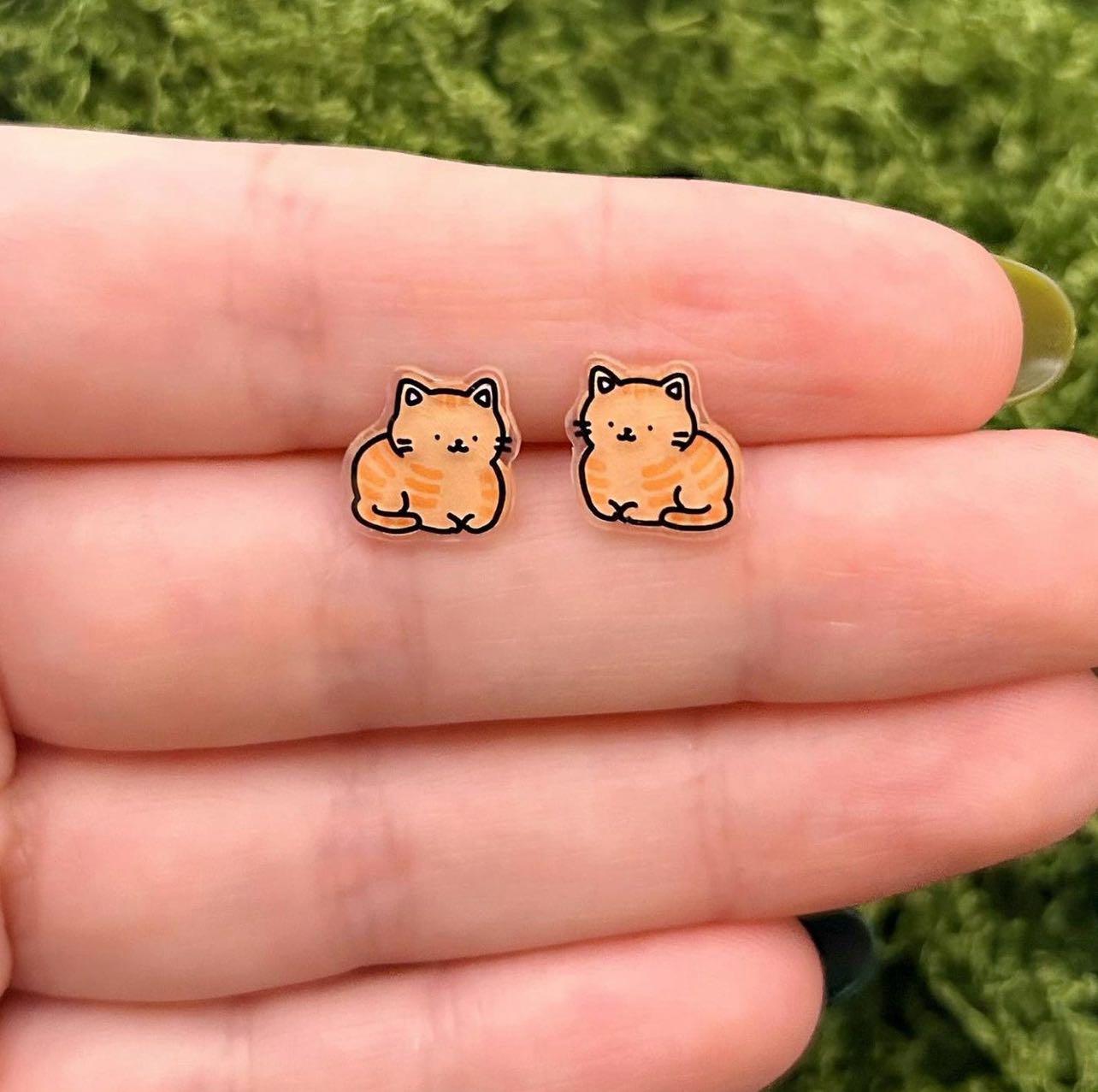 Cobalt and Faun Animal Studs