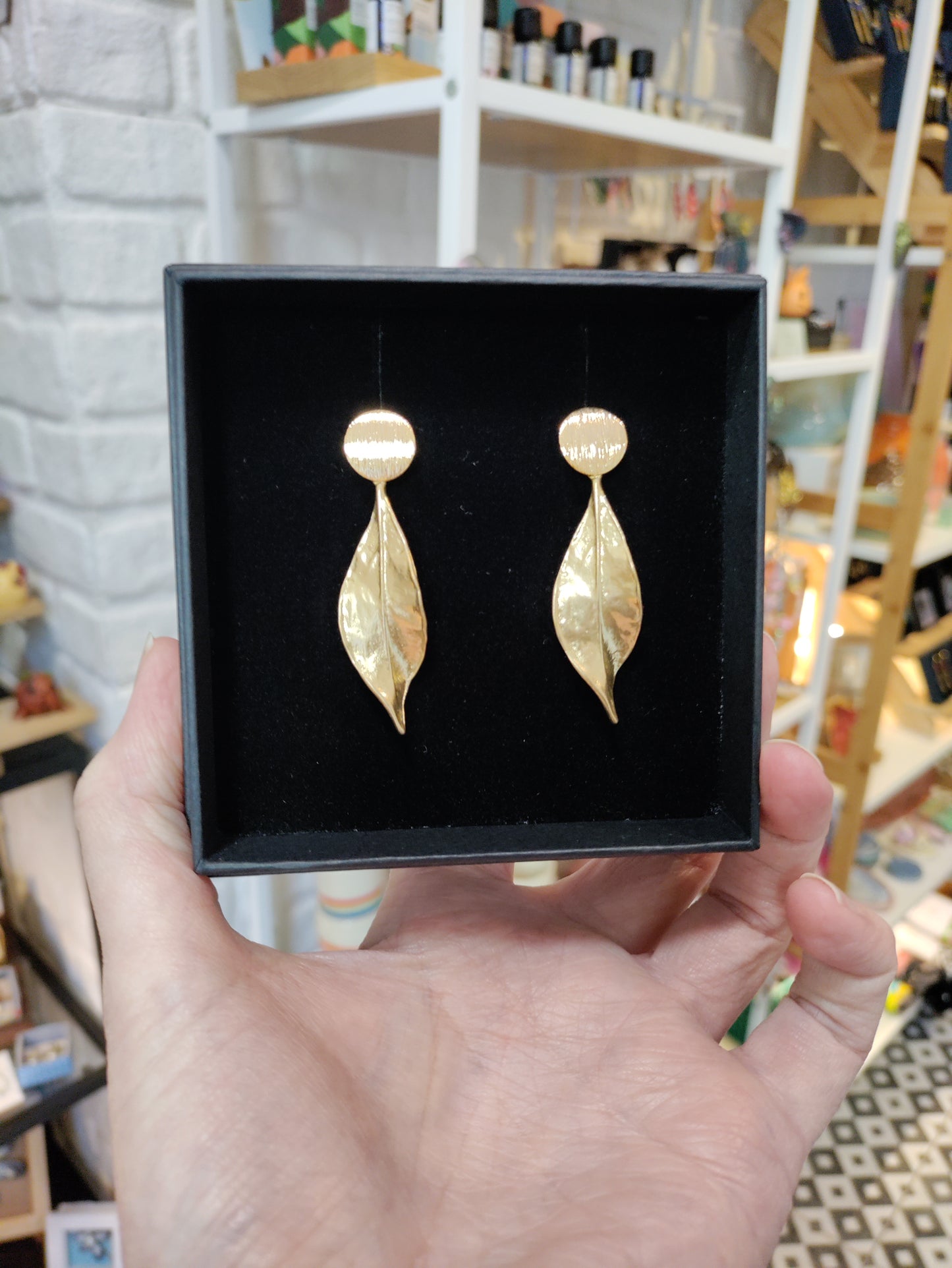 Large brass earrings
