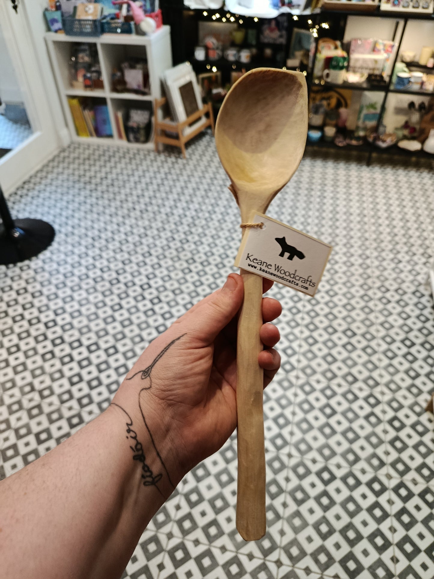 Cherry Cooking Spoon large Hand carved