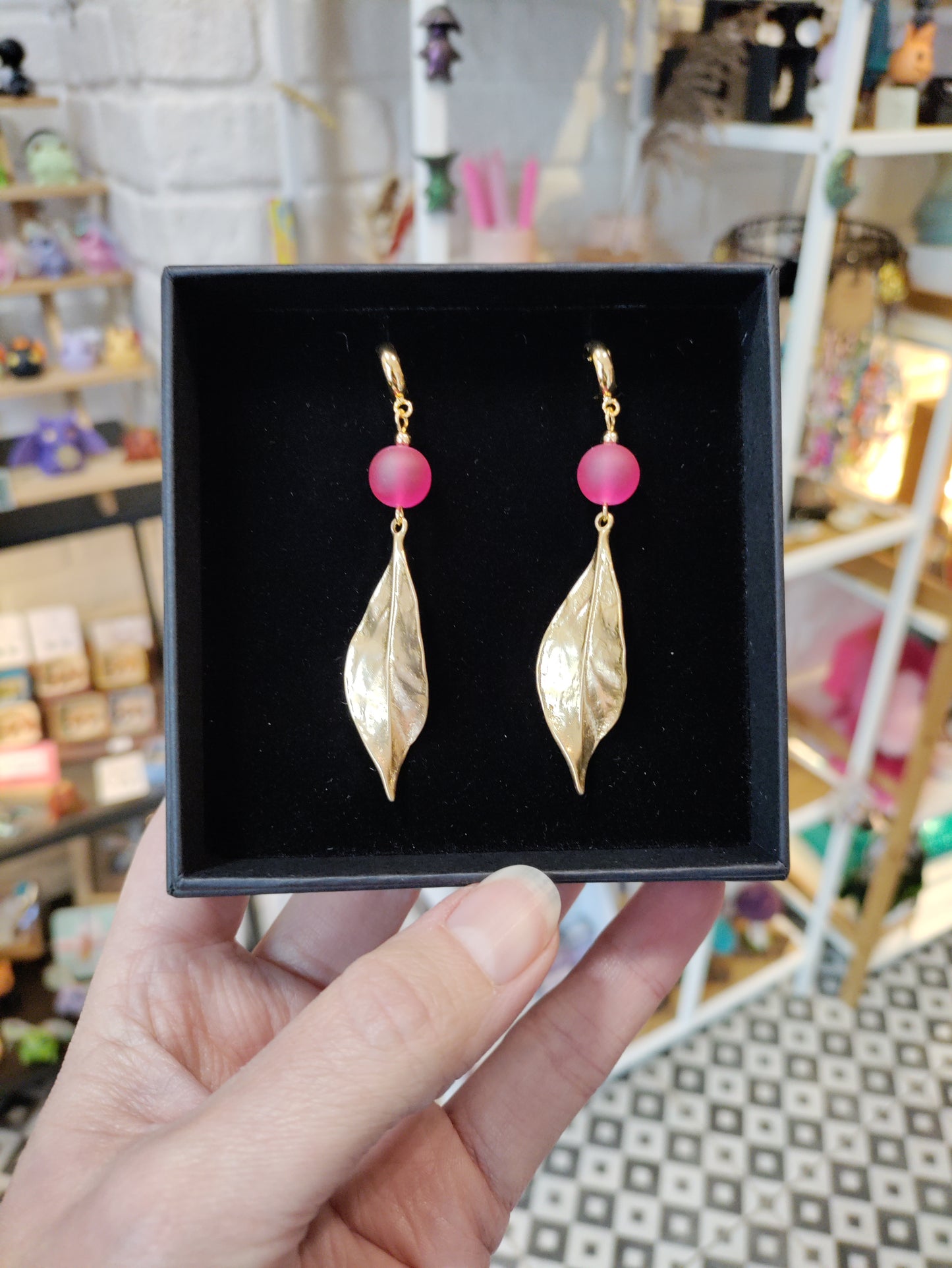 Large brass earrings