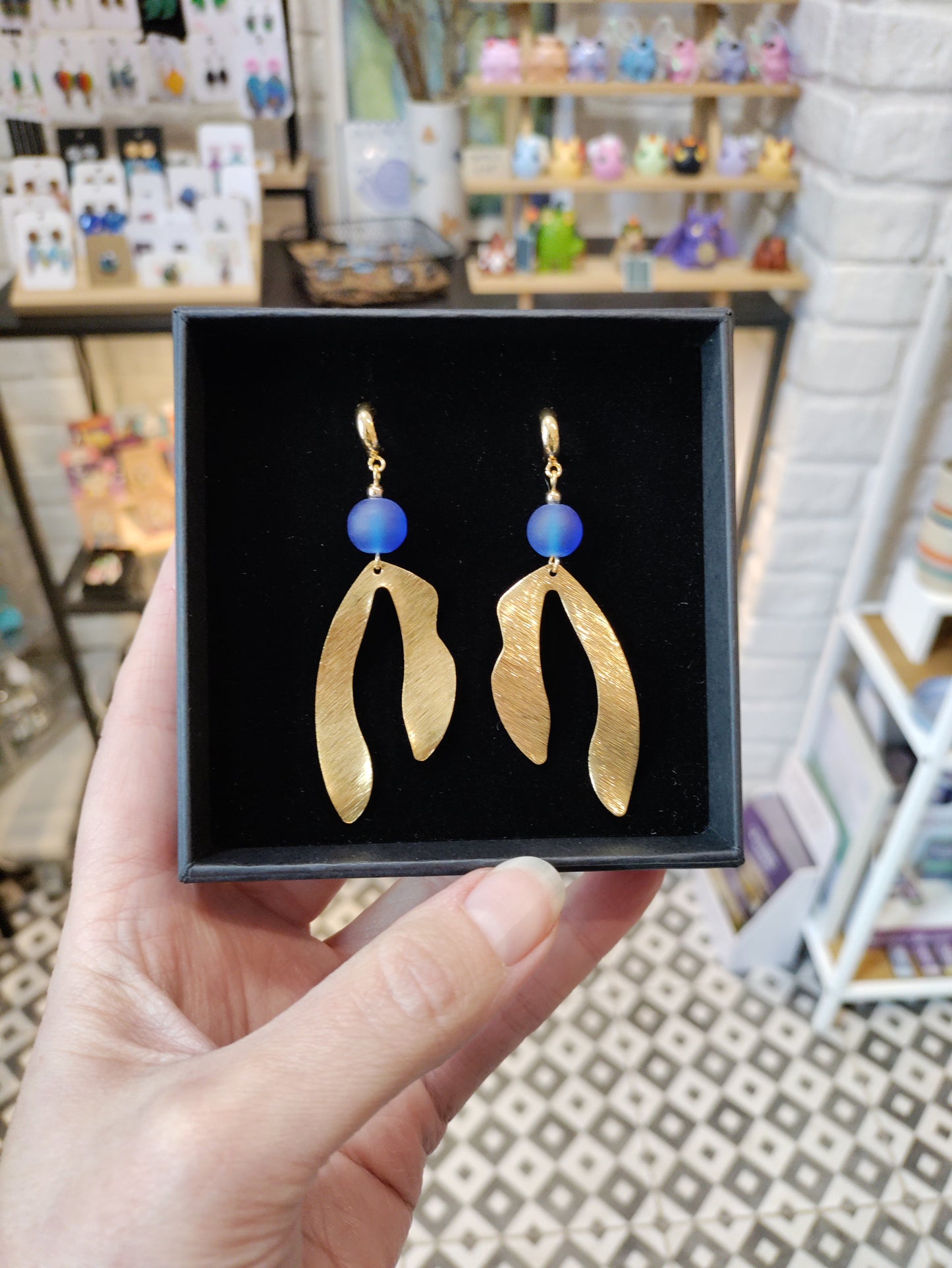 Large brass earrings