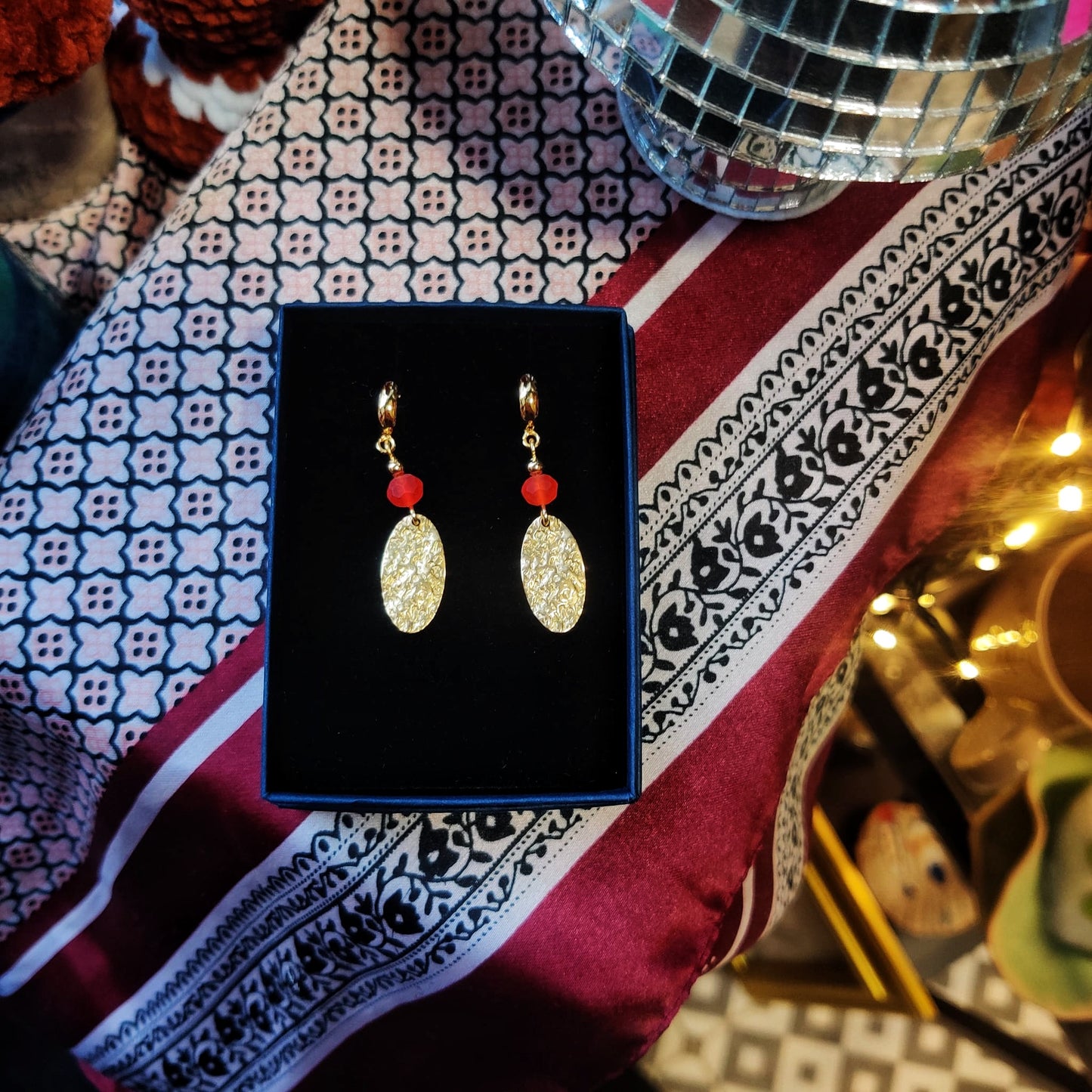 Danu Brass Earrings with Beads