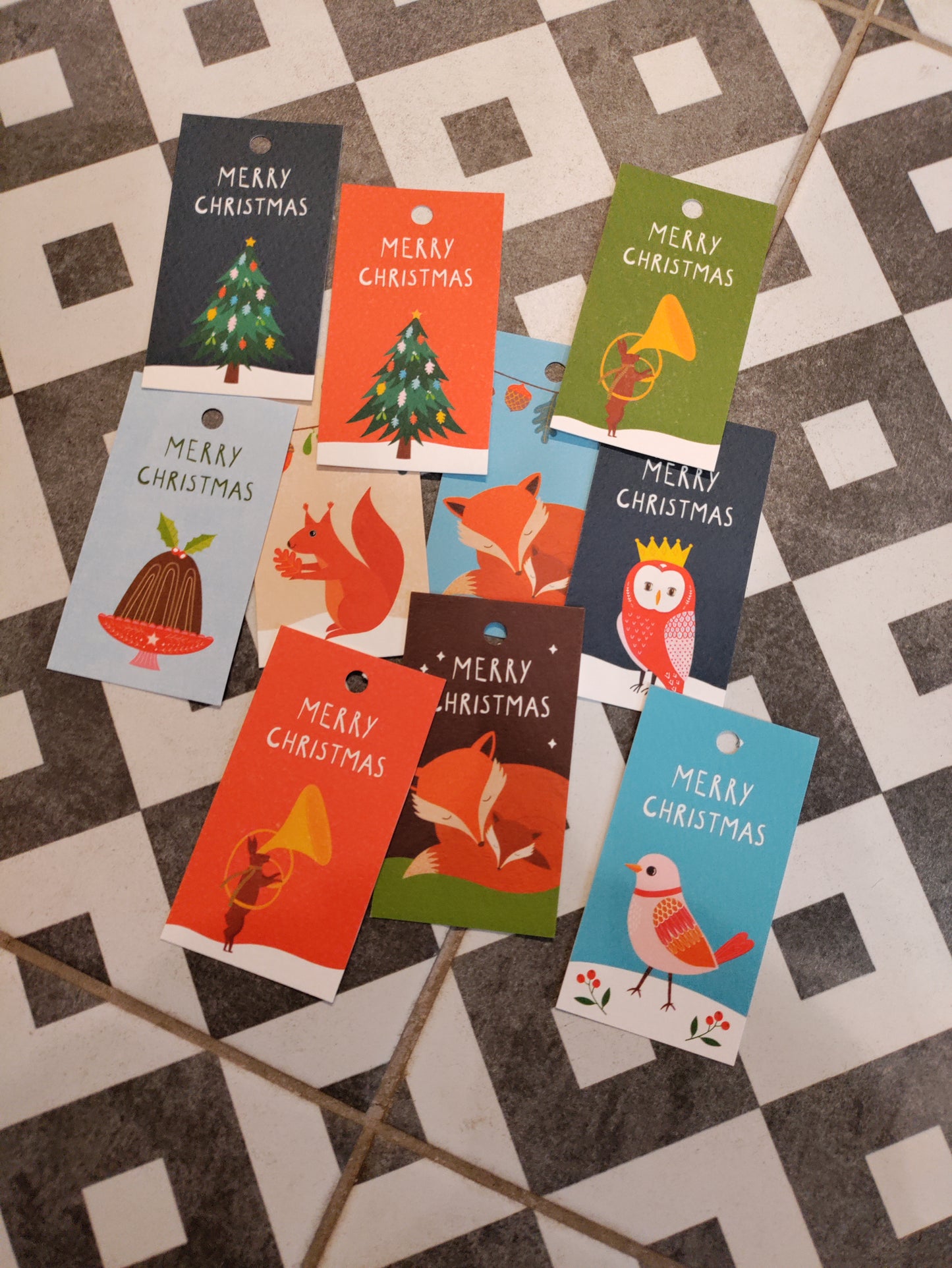 Assorted Christmas tags