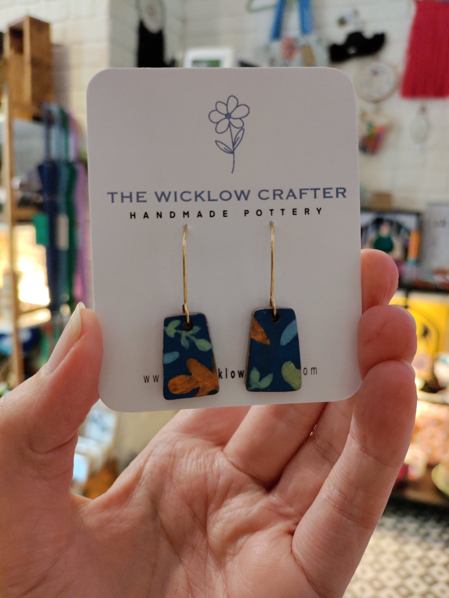 Hoop style ceramic earrings
