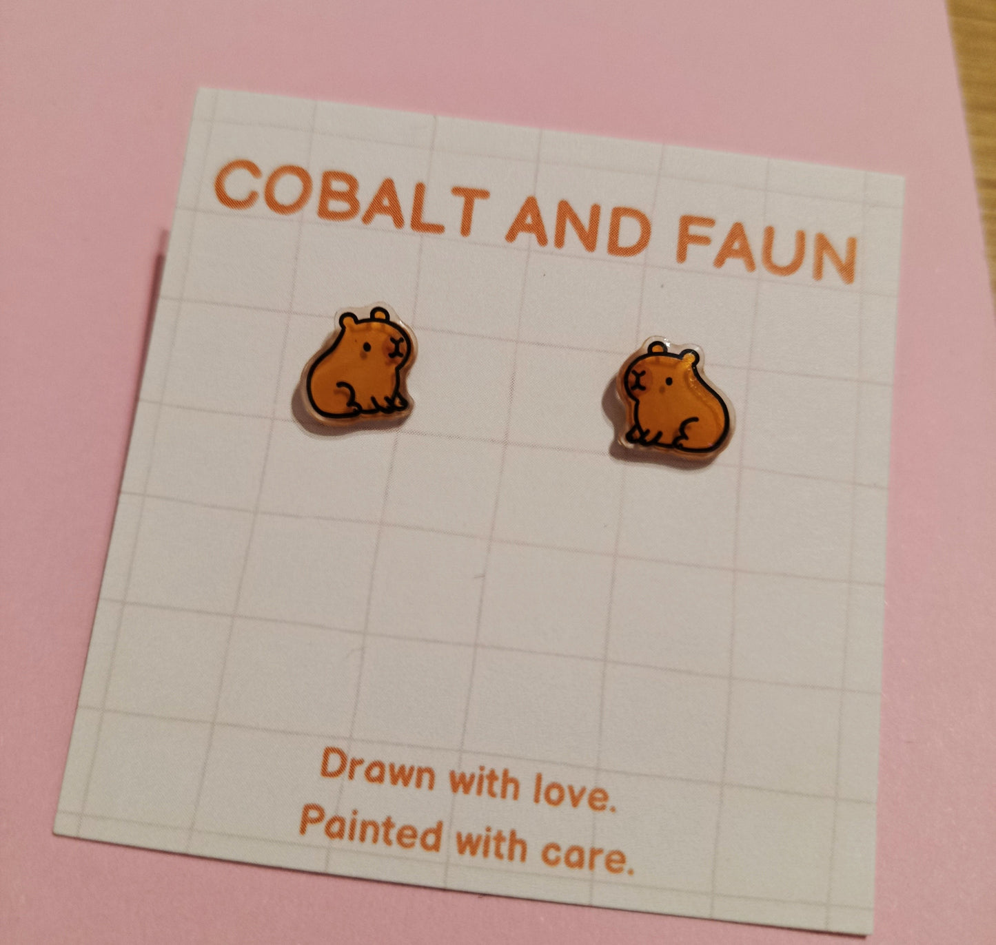 Cobalt and Faun Animal Studs