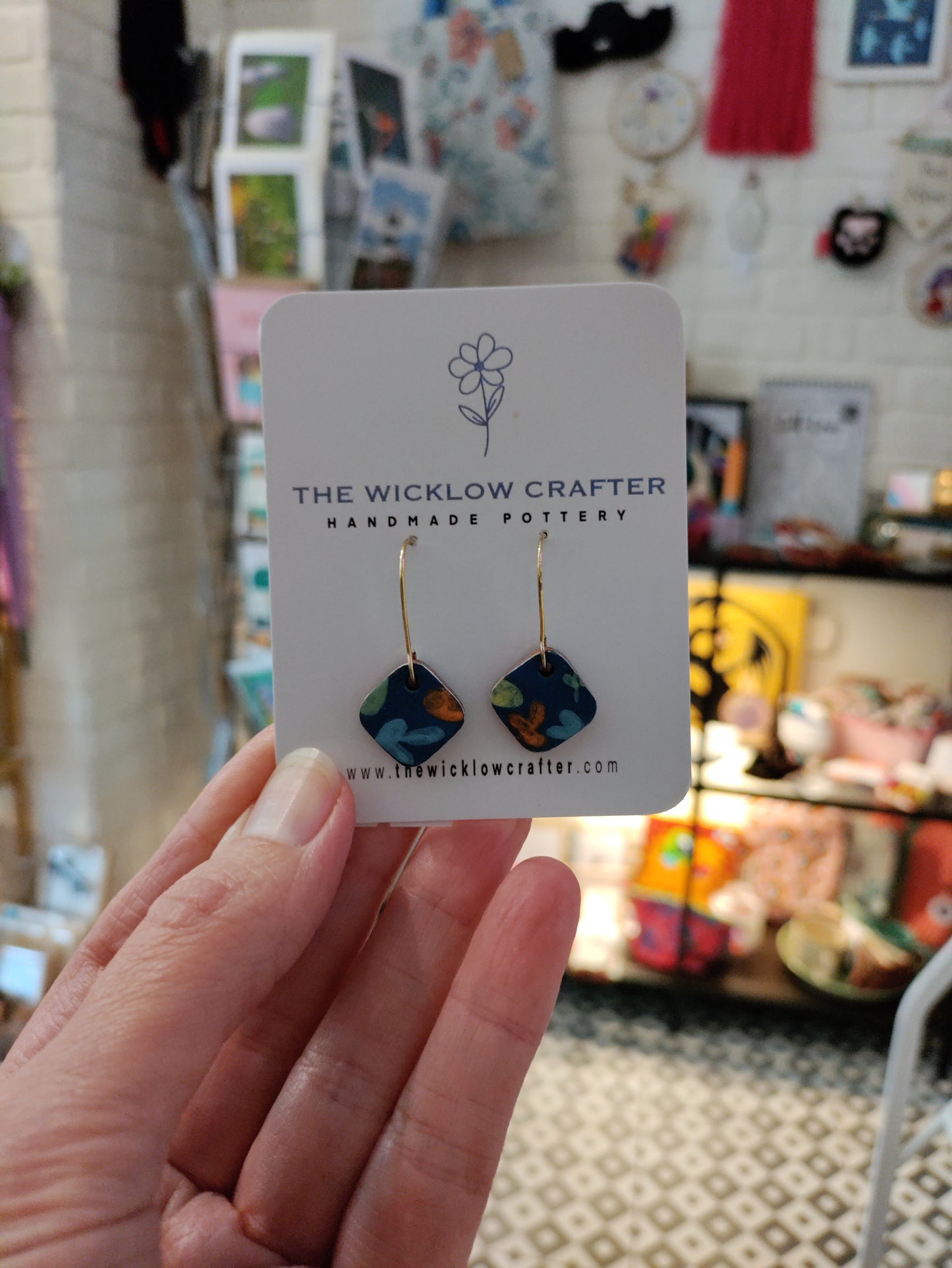 Hoop style ceramic earrings