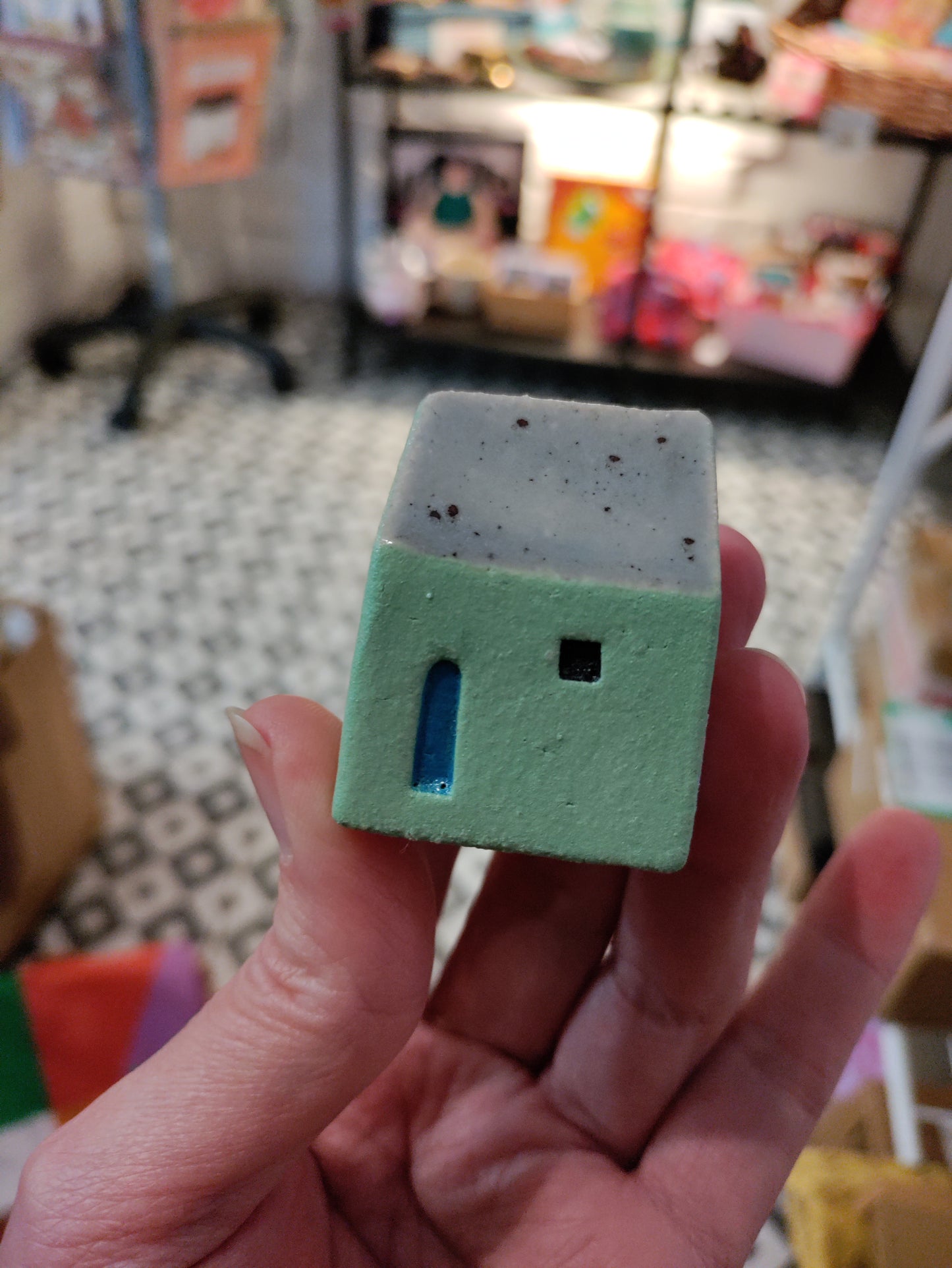 Tiny ceramic houses - pastel collection