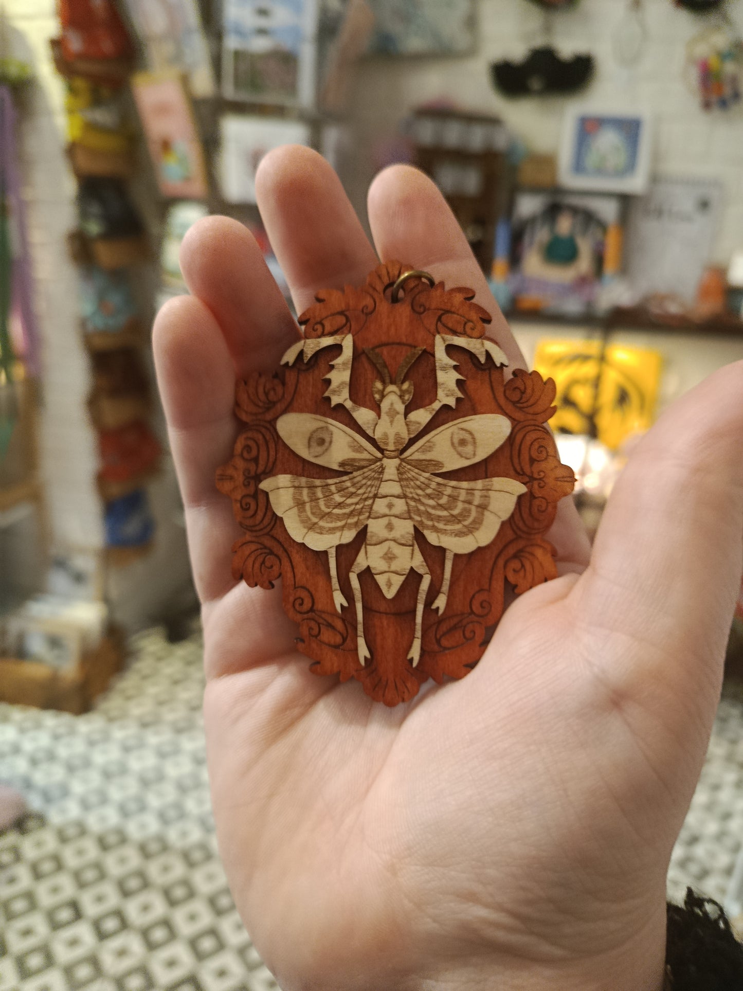 Vintage Style Wooden Bug Keyrings