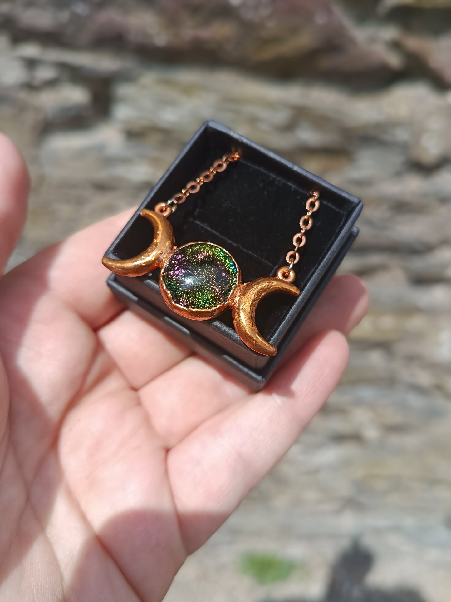 Electroformed Moon Phases Necklace CH7