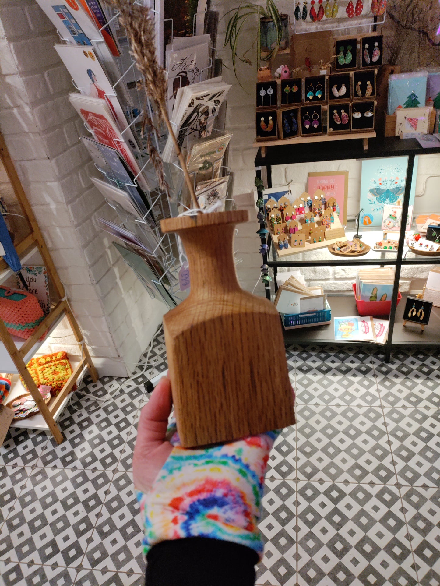 Wooden dry flower vases