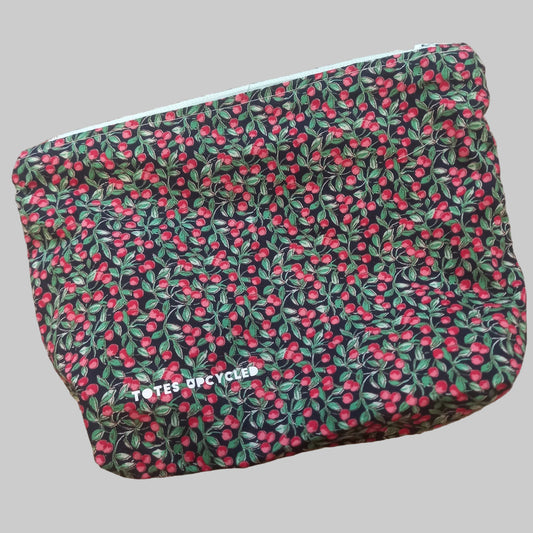 Cherry fabric pouch