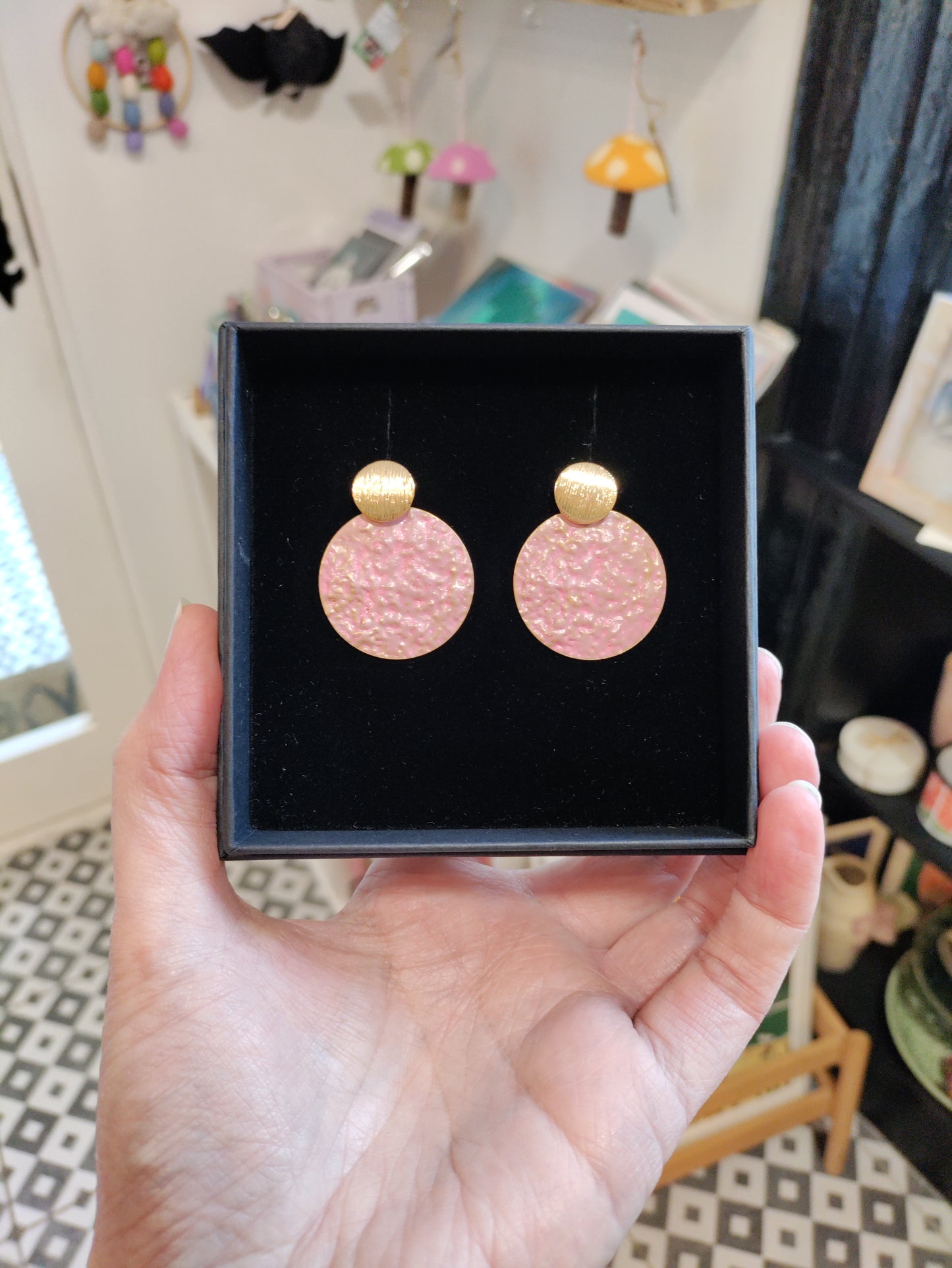 Large brass earrings