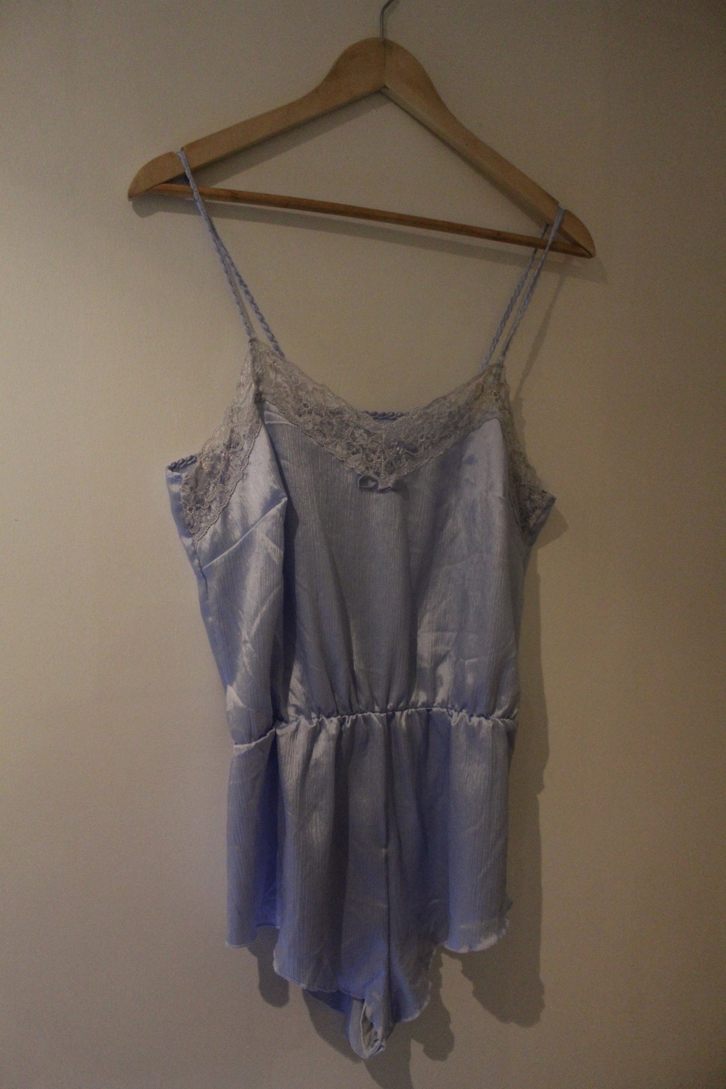 Light blue bodysuit with braided straps