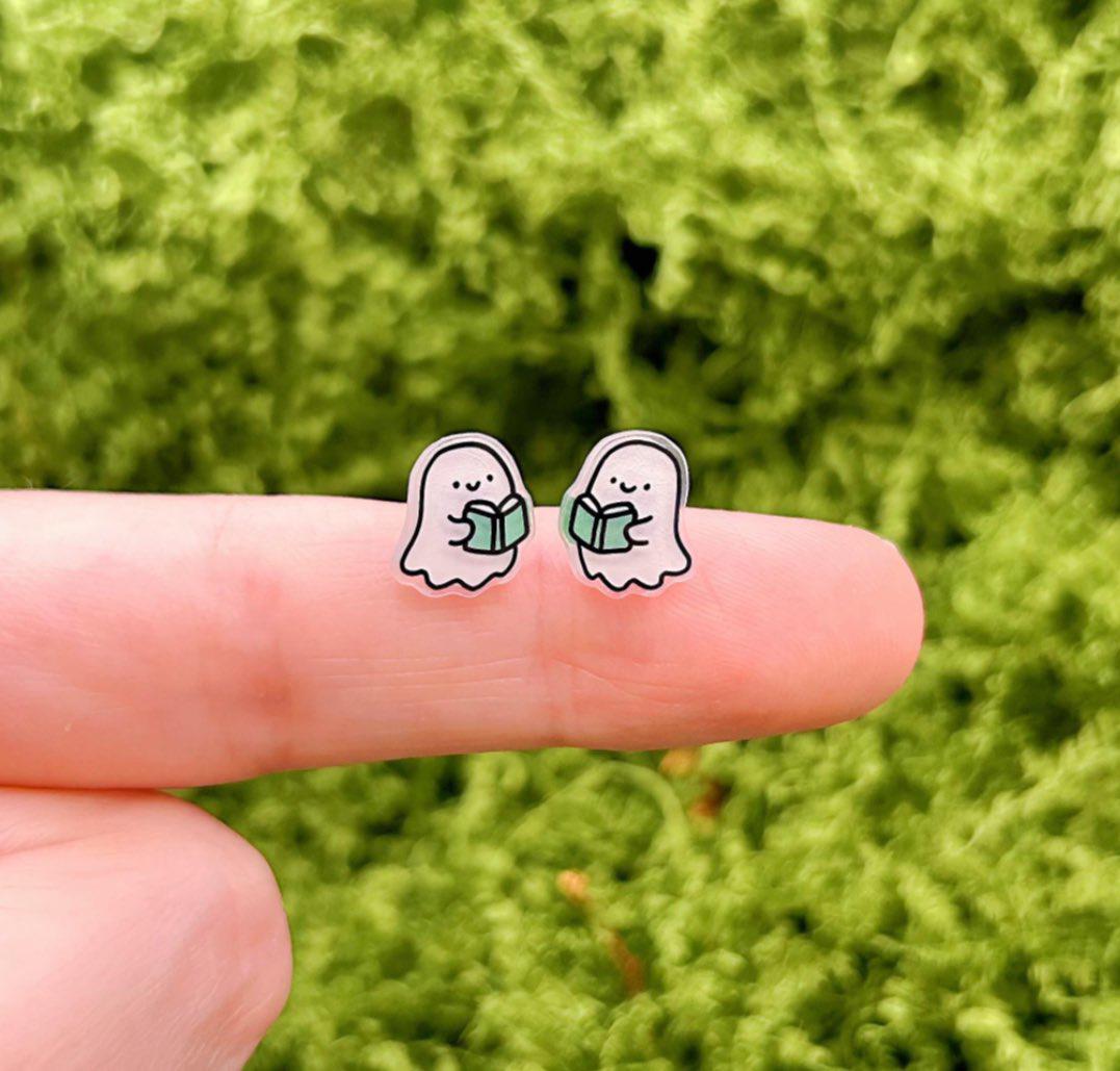 Cobalt and Faun Ghost Studs