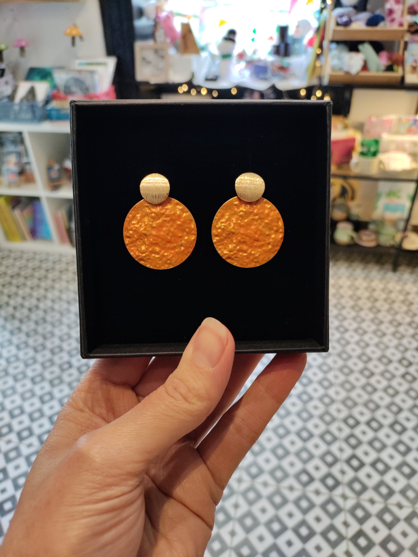 Large brass earrings